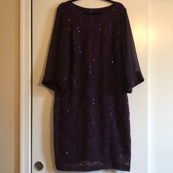 Purple Lace and Sequin Dress - Picture 1 of 4